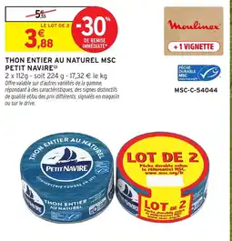 Intermarché Hyper Moulinex Thon entier au naturel offre