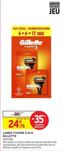 Intermarché Hyper Gillette LAMES FUSION 5 offre