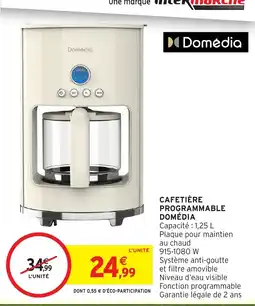 Intermarché Hyper Domédia Cafetière programmable offre