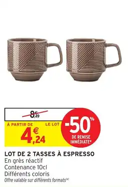 Intermarché Hyper LOT DE 2 TASSES À ESPRESSO offre