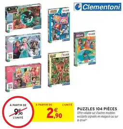 Intermarché Hyper Clementoni Puzzles 104 Pièces offre