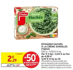 Intermarché Hyper Findus Épinards Hachés à la Crème offre