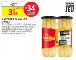 Intermarché Hyper D'AUCY Asperges blanches offre