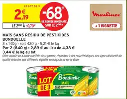 Intermarché Hyper Moulinex Maïs sans résidu de pesticides offre