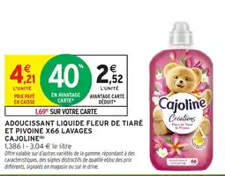 Intermarché Hyper Cajoline Adoucissant liquide offre
