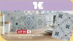 La Foir'Fouille Lot de stickers carrelage ciment offre