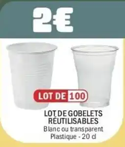 La Foir'Fouille Lot de gobelets réutilisables offre