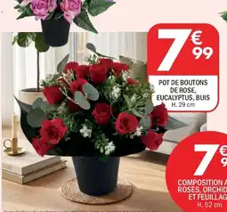 La Foir'Fouille Pot de boutons de rose, eucalyptus, buis offre