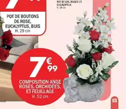 La Foir'Fouille Composition ange roses, orchidées, et feuillage offre