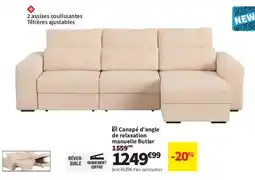 Conforama manuelle Butler Canapé d'angle de relaxation offre