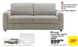 Conforama Darwin Canapé convertible express 3 places offre