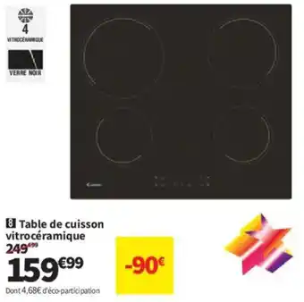 Table de cuisson vitrocéramique