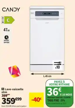 Conforama CANDY Lave-vaisselle slim offre