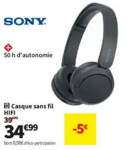 Conforama SONY Casque sans fil HIFI offre