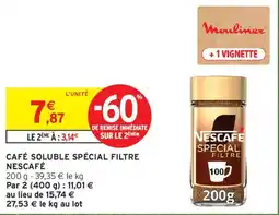 Intermarché Nescafé Café soluble spécial filtre offre