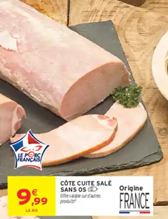 Le Porc Français Côte cuite salée sans os