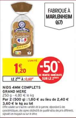 Intermarché Hyper Grand Mère Nids 4mm Complet offre