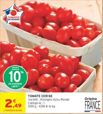 TOMATES DE FRANCE TOMATE CERISE