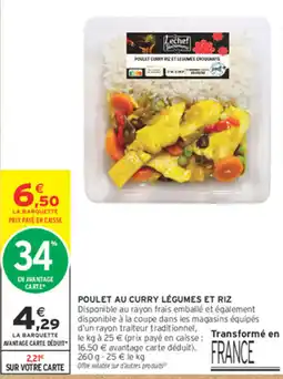 Intermarché Express Lechef Poulet curry riz et légumes croquants offre