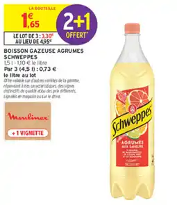 Intermarché Express Schweppes Boisson gazeuse agrumes offre