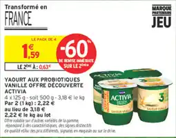 Intermarché Express ACTIVIA Yaourt aux probiotiques offre