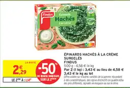 Intermarché Express Findus Épinards Hachés à la Crème offre