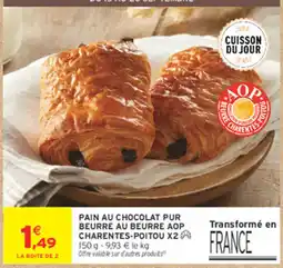 Intermarché Express PAIN AU CHOCOLAT PUR BEURRE AU BEURRE AOP CHARENTES-POITOU offre