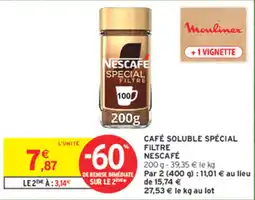 Intermarché Express NESCAFÉ CAFÉ SOLUBLE SPÉCIAL FILTRE offre