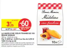 Intermarché Express Bonne Maman La Madeleine cœur framboise offre