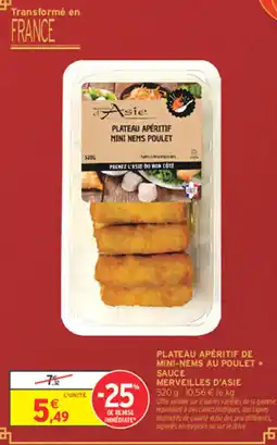 Intermarché Express Merveilles d'Asie Plateau apéritif de mini-nems au poulet + sauce offre
