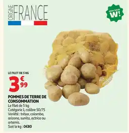 Auchan Pommes de terre de consommation offre
