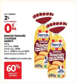 Auchan Harrys brioche tranchée classique offre