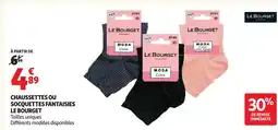 Auchan Le bourget chaussettes ou socquettes fantaisies offre