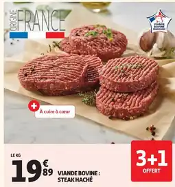 Auchan Viande bovine : steak haché offre
