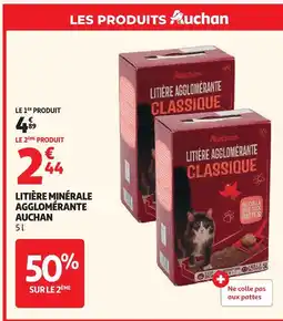 Auchan Auchan litière minérale agglomérante offre