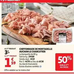 Auchan Auchan le charcutier chiffonnade de mortadelle offre