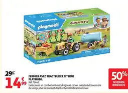 Auchan Playmobil fermier avec tracteur et citerne offre