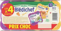 Auchan Bledina assiette spaghetti à la bolognaise et risotto aux épinards blédichef offre