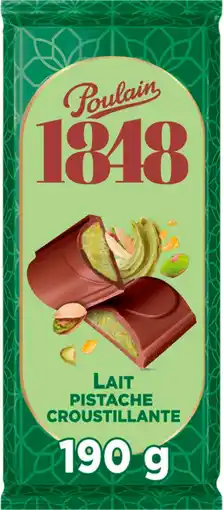 Auchan Poulain tablette chocolat lait pistache poulain 1848 offre