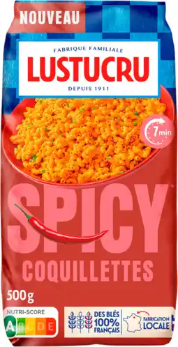 Auchan Lustucru coquillettes spicy lustucru offre