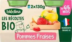 Auchan Bledina les recoltes bio compotes pommes fraises blédina offre