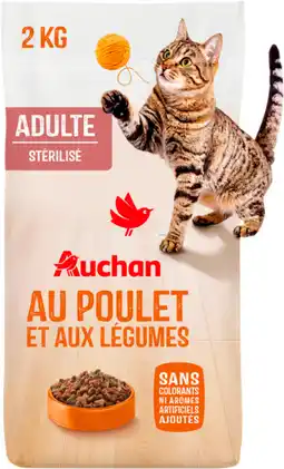 Auchan Auchan croquettes au poulet et légumes pour chat stérilisé auchan offre