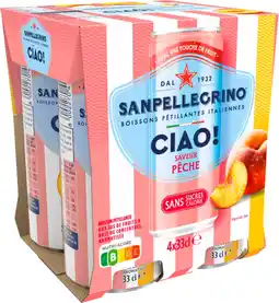 Auchan San pellegrino eau gazeuse aromatisée pêche san pellegrino offre