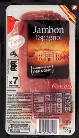 Auchan Auchan jambon cru espagnol auchan offre
