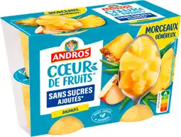 Auchan Andros coeur de fruits sans sucres ajoutés ananas andros offre
