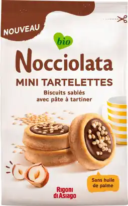 Auchan Rigoni mini tartelettes avec pâte à tartiner bio nocciolata offre