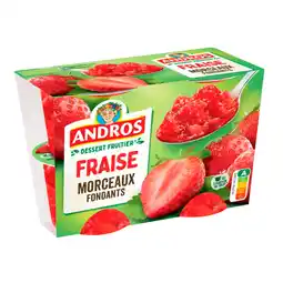 Auchan Supermarché Andros dessert fruitier fraise avec morceaux andros offre