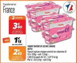 Netto Netto - yaourt nature 0% de mat. grasse offre