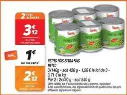 Netto Netto - petits pois extra fins offre
