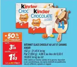 Netto Ferrero rocher - bâtonnet glace chocolat au lait et caramel kinder offre